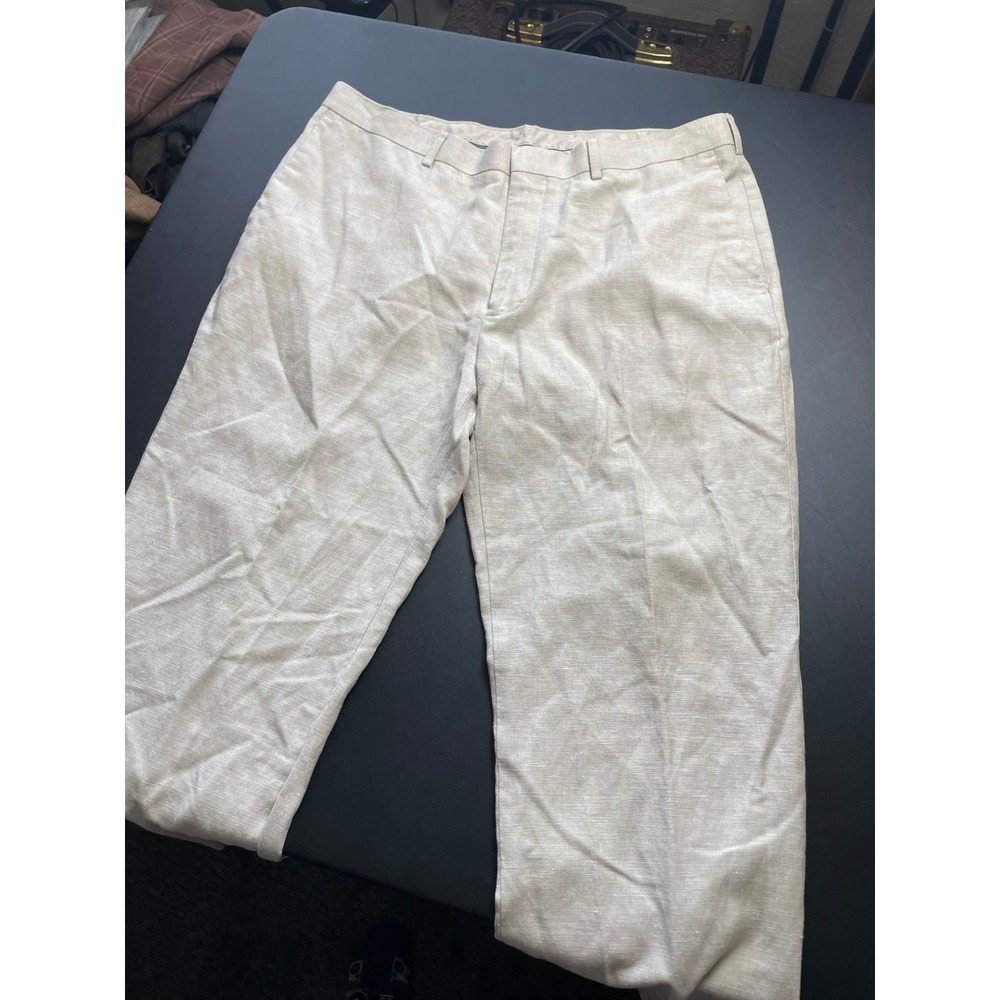 Cubavera Pants Mens 34x29 Beige Linen Blend Pants